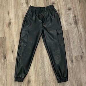 Vegan Leather Cargo Pants Abercrombie & Fitch